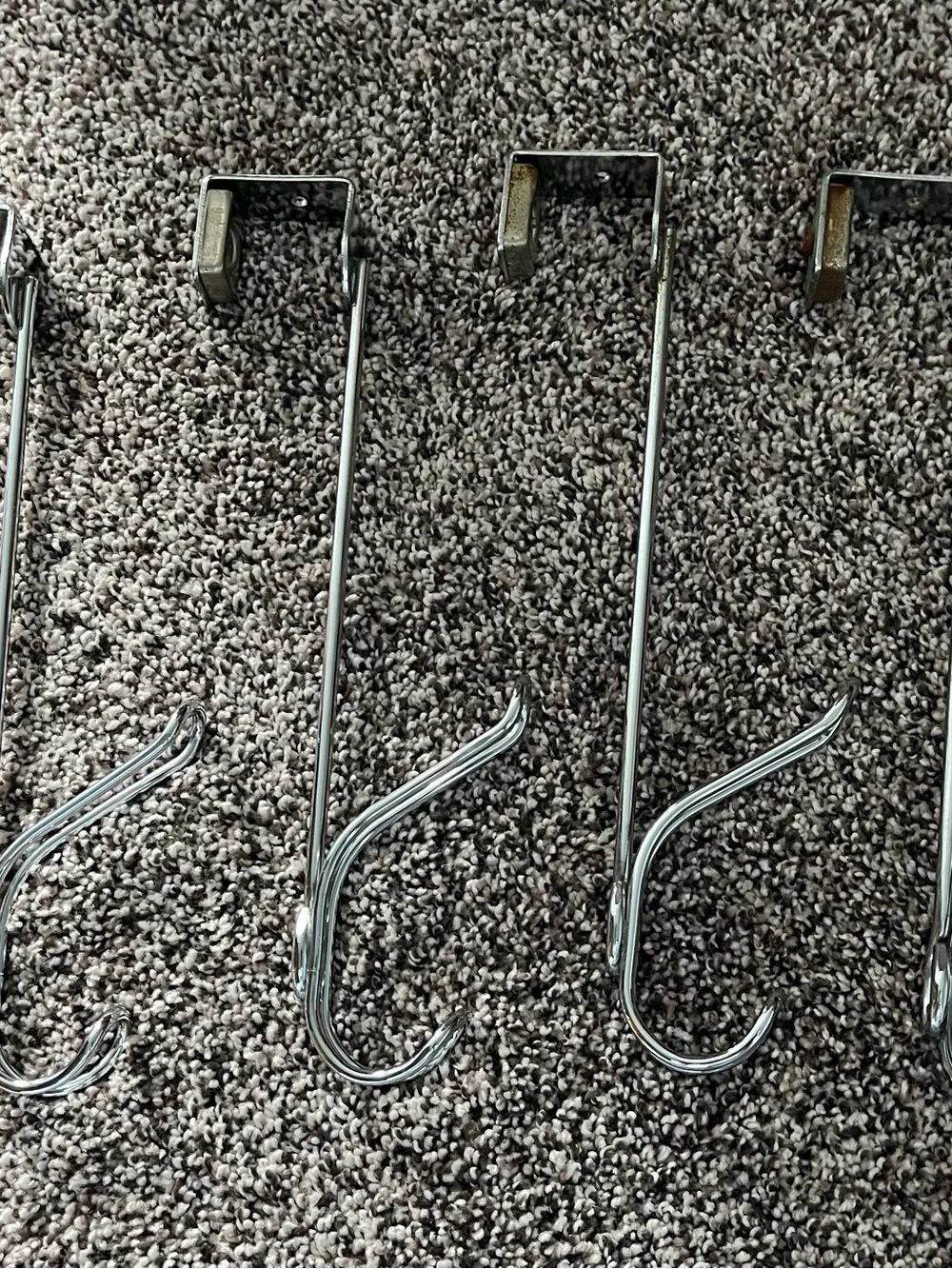 Over-the-Door Chrome Hook Rack - Set of 4